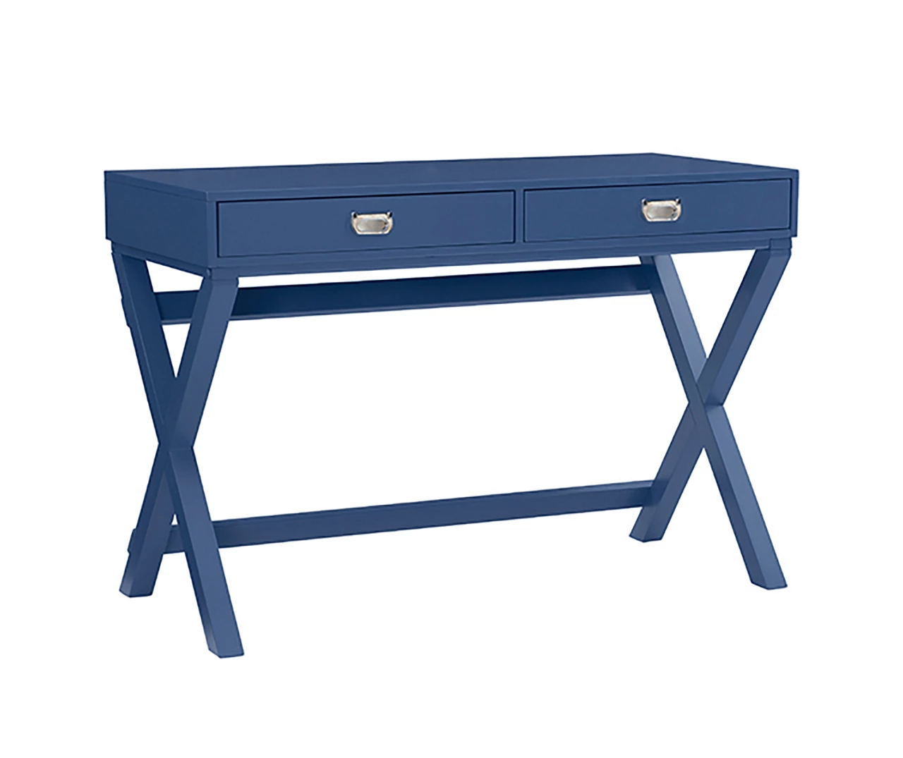 Kari Navy Blue 2-Drawer Campaign Desk 1 Kari Navy Blue 2-Drawer Campaign Desk