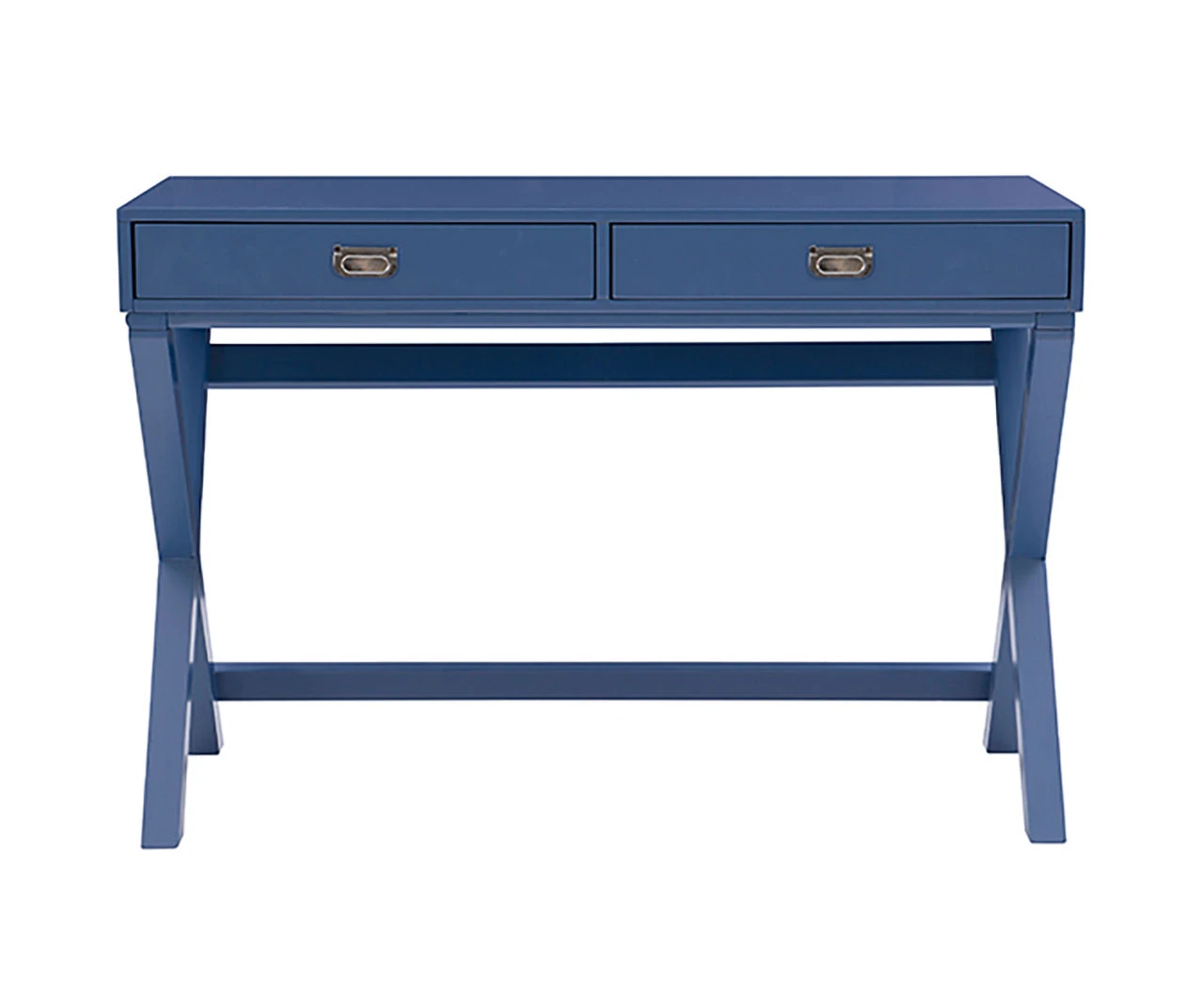 Kari Navy Blue 2-Drawer Campaign Desk 2 Kari Navy Blue 2-Drawer Campaign Desk - Image 2