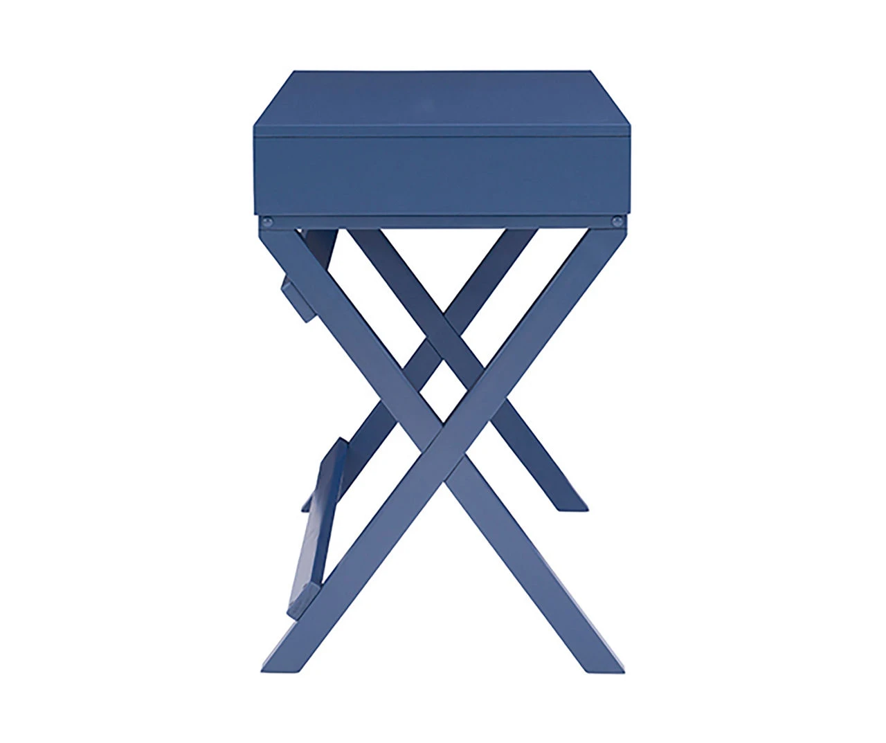 Kari Navy Blue 2-Drawer Campaign Desk 3 Kari Navy Blue 2-Drawer Campaign Desk - Image 3