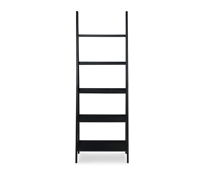 Boston Black Wood 5-Shelf Ladder Bookcase 6 Boston Black Wood 5-Shelf Ladder Bookcase - Image 6