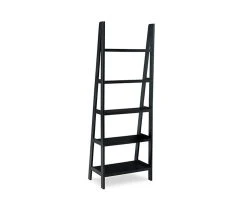 Boston Black Wood 5-Shelf Ladder Bookcase 16 Boston Black Wood 5-Shelf Ladder Bookcase -Biglots Sales 810543214 4