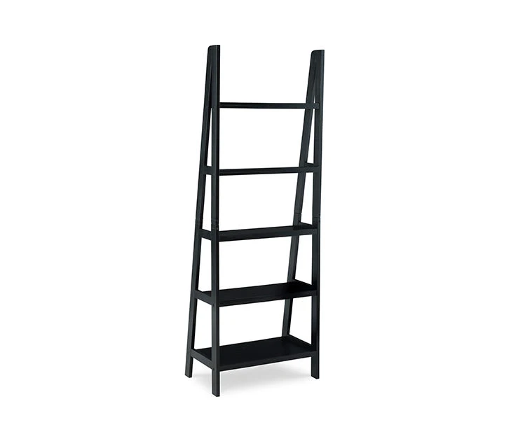Boston Black Wood 5-Shelf Ladder Bookcase 8 Boston Black Wood 5-Shelf Ladder Bookcase - Image 8