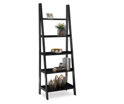 Boston Black Wood 5-Shelf Ladder Bookcase 17 Boston Black Wood 5-Shelf Ladder Bookcase -Biglots Sales 810543214 5