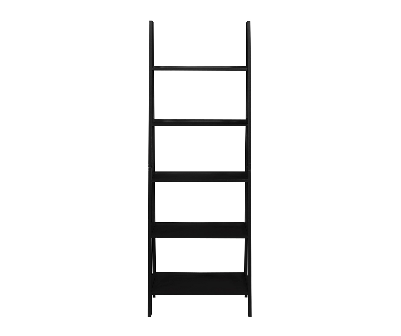 Boston Black Wood 5-Shelf Ladder Bookcase 5 Boston Black Wood 5-Shelf Ladder Bookcase - Image 5