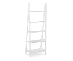 Boston White Wood 5-Shelf Ladder Bookcase -Biglots Sales 810543215 4