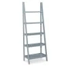 Boston Gray 5-Shelf Wooden Ladder Bookcase