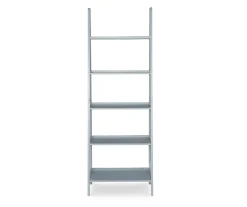 Boston Gray 5-Shelf Wooden Ladder Bookcase -Biglots Sales 810543216 3
