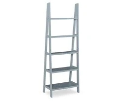Boston Gray 5-Shelf Wooden Ladder Bookcase -Biglots Sales 810543216 4