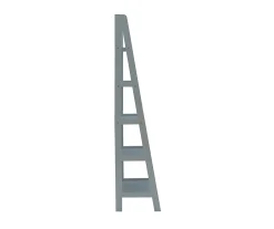 Boston Gray 5-Shelf Wooden Ladder Bookcase -Biglots Sales 810543216 5