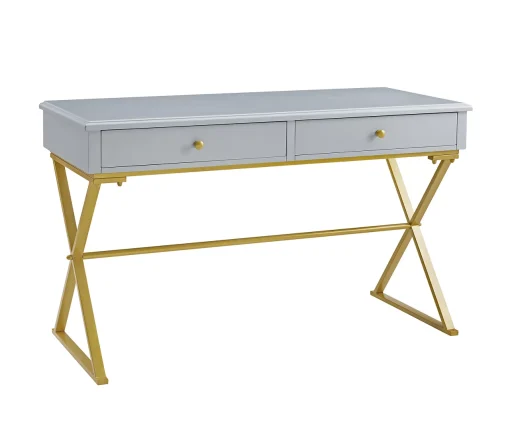 Glam Gray & Gold 2-Drawer Campaign Desk -Biglots Sales 810543219 A0 1