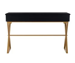 Glam Black & Gold 2-Drawer Campaign Desk -Biglots Sales 810543220 4