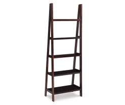 Boston Espresso 5-Shelf Wooden Ladder Bookcase -Biglots Sales 810543223 4