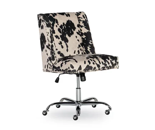 Austin Black Cow Print Draper Swivel Office Chair 1 Austin Black Cow Print Draper Swivel Office Chair -Biglots Sales 810543226 1