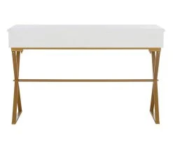 Glam White & Gold 2-Drawer Campaign Desk -Biglots Sales 810543228 A4 5