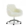 Coralie Faux Fur Cushioned Swivel Office Chair
