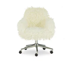 Coralie Faux Fur Cushioned Swivel Office Chair -Biglots Sales 810543229 3