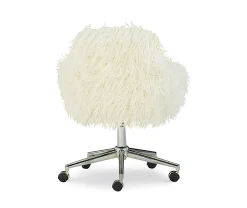 Coralie Faux Fur Cushioned Swivel Office Chair -Biglots Sales 810543229 5
