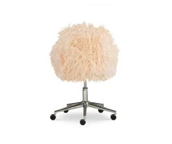 Coralie Faux Fur Cushioned Swivel Office Chair -Biglots Sales 810543230 5