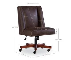 Austin Dark Walnut Upholstered Office Chair -Biglots Sales 810543233 D8 9