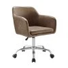 Kodi Brown Faux Leather Swivel Office Chair