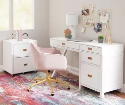 Kari White 4-Drawer Office Desk -Biglots Sales 810543244 2