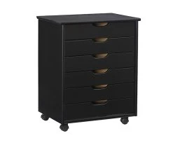 Craft Mate Wide Black 6-Drawer Rolling Storage Cart