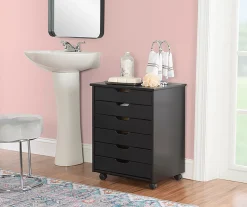 Craft Mate Wide Black 6-Drawer Rolling Storage Cart -Biglots Sales 810543288 2