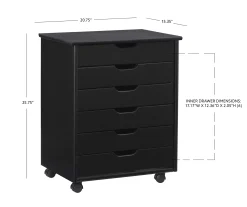 Craft Mate Wide Black 6-Drawer Rolling Storage Cart -Biglots Sales 810543288 A8 3