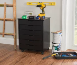 Craft Mate Wide Black 6-Drawer Rolling Storage Cart -Biglots Sales 810543288 B0 2