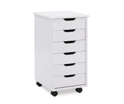 Craft Mate White Wood 6-Drawer Rolling Storage Cart
