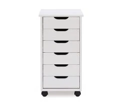 Craft Mate White Wood 6-Drawer Rolling Storage Cart -Biglots Sales 810543289 3