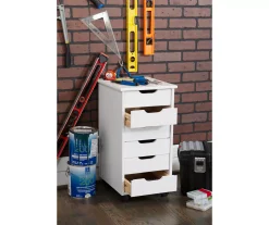 Craft Mate White Wood 6-Drawer Rolling Storage Cart -Biglots Sales 810543289 B0 3