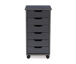 Craft Mate Gray Wood 6-Drawer Rolling Storage Cart -Biglots Sales 810543291 3
