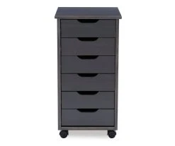 Craft Mate Gray Wood 6-Drawer Rolling Storage Cart -Biglots Sales 810543291 A0 2