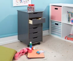 Craft Mate Gray Wood 6-Drawer Rolling Storage Cart -Biglots Sales 810543291 B0 3