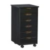 Craft Mate Black Wood 6-Drawer Rolling Storage Cart