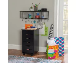 Craft Mate Black Wood 6-Drawer Rolling Storage Cart -Biglots Sales 810543292 B0 1