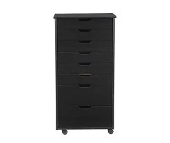 Craft Mate Black Wood 8-Drawer Rolling Storage Cart -Biglots Sales 810543294 3