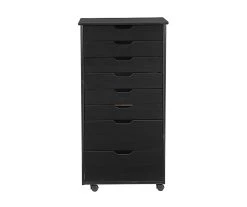 Craft Mate Black Wood 8-Drawer Rolling Storage Cart -Biglots Sales 810543294 4