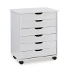 Craft Mate Wide White 6-Drawer Rolling Storage Cart