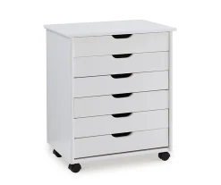Craft Mate Wide White 6-Drawer Rolling Storage Cart