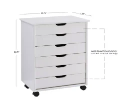 Craft Mate Wide White 6-Drawer Rolling Storage Cart 29 Craft Mate Wide White 6-Drawer Rolling Storage Cart -Biglots Sales 810543295 A8