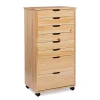 Craft Mate Natural Wood 8-Drawer Rolling Storage Cart