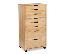 Craft Mate Natural Wood 8-Drawer Rolling Storage Cart