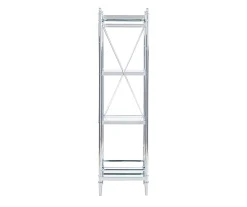Hawkins Chrome & Glass 4-Tier Shelf -Biglots Sales 810543325 4