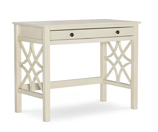 Brynn Antique White Geometric Writing Desk 1 Brynn Antique White Geometric Writing Desk