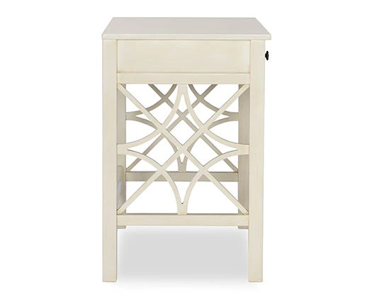 Brynn Antique White Geometric Writing Desk 4 Brynn Antique White Geometric Writing Desk - Image 4