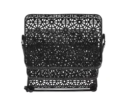 Mabry Black 3-Tier Pierced Floral Rolling Cart -Biglots Sales 810543382 5