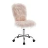 Comfort Home Blush Pink Faux Fur Swivel Chair