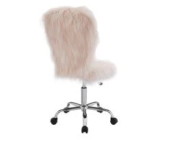 Comfort Home Blush Pink Faux Fur Swivel Chair -Biglots Sales 810543388 4